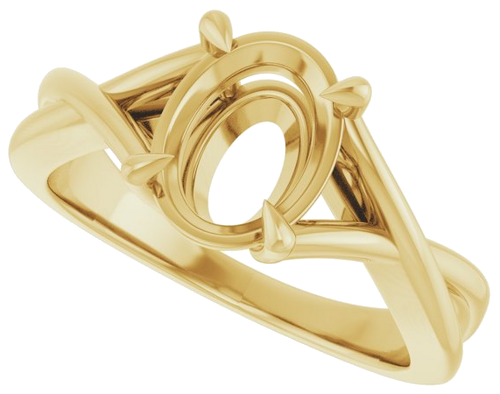 Sužadėtuvių Žiedas „Claw-Prong Solitaire“ 14k yellow gold Oval 9mm x 7mm (5)