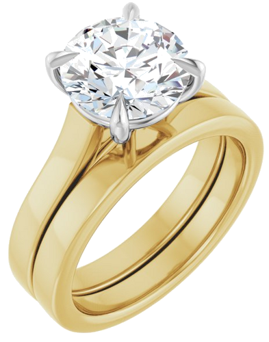 Sužadėtuvių Žiedas „Claw-Prong“ 14k yellow/white gold Round 9mm (6)