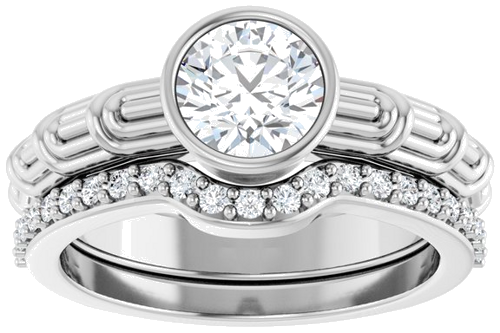 Sužadėtuvių Žiedas „Solitaire“ 585 Baltojo Aukso Round 6.5mm (8)