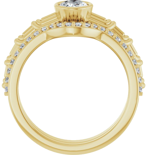 Sužadėtuvių Žiedas „Solitaire“ 585 Geltonojo Aukso Oval 7mm x 5mm (7)