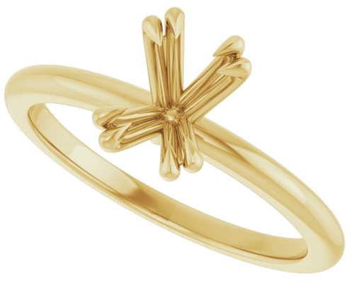 Sužadėtuvių Žiedas „Double Claw-Prong“ 14k yellow gold Elongated Cushion 7mm x 5mm (5)