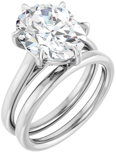 Sužadėtuvių Žiedas „Claw-Pong“ 14k white gold Oval 12mm x 10mm (6)