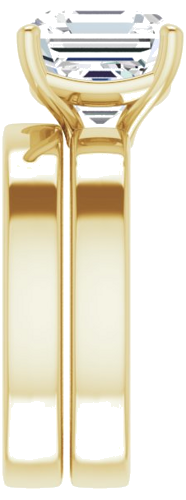 Sužadėtuvių Žiedas „Solitaire“ 14k yellow gold Asscher 9mm (9)