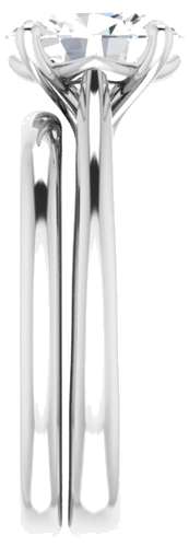 Sužadėtuvių Žiedas „Solitaire“ 585 Baltojo Aukso Oval 9mm x 7mm (9)