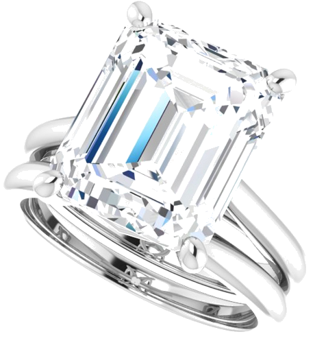 Sužadėtuvių Žiedas „Solitaire“ 14k white gold Emerald 12mm x 10mm (10)