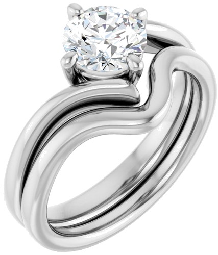 14K White  6.5 mm Round Solitaire Engagement Ring Mounting (6)