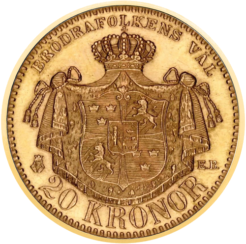 20 крони Оскар II (1876–1902) Швеция златна монета (2)
