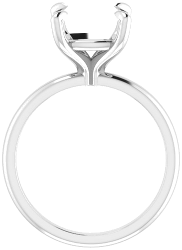 18K White  9x9 mm Cushion Solitaire Engagement Ring Mounting (2)