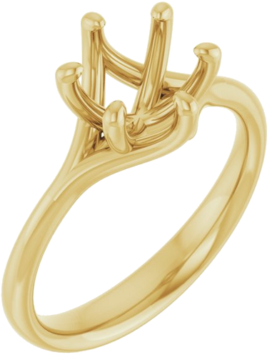 10K Yellow 7.4 mm Round Engagement Ring Mounting (1)
