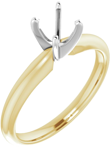 Sužadėtuvių Žiedas „Solitaire“ 585 Baltojo Ir Geltonojo Aukso Round 5mm x 5.3mm (1)