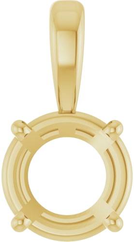 10K Yellow 7 mm Round 4-Prong Pendant Mounting (1)