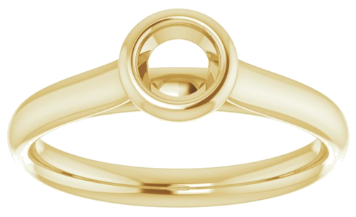 Sužadėtuvių Žiedas „Bezel-Set Solitaire“ 585 Geltonojo Aukso Round 4.4mm (3)