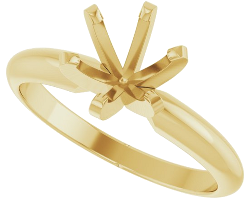 14K Yellow 6-6.6 mm Round Heavy 6-Prong Engagement Ring Mounting (5)