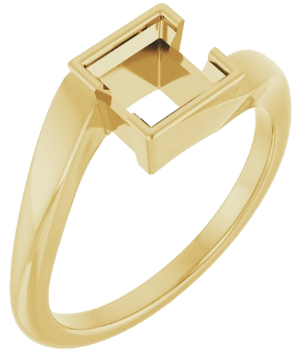 Sužadėtuvių Žiedas „Half-Bezel Solitaire“ 10k yellow gold Square 5.5mm (1)