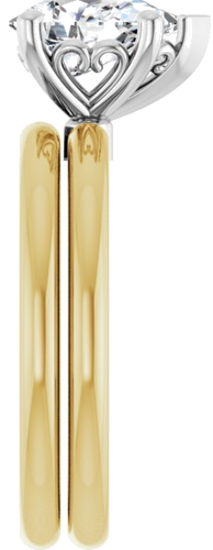 Sužadėtuvių Žiedas „Solitaire“ 14k yellow/white gold Pear 9mm x 6mm (9)