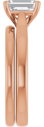 14K Rose 7x5 mm Emerald Engagement Ring Mounting (9)