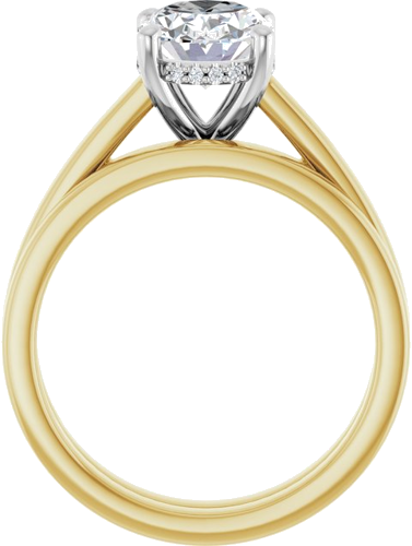 Sužadėtuvių Žiedas „Hidden Halo-Style“ 14k yellow/white gold Oval 9mm x 7mm (7)