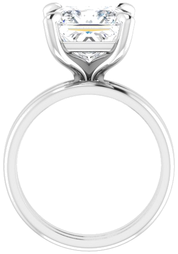 Sužadėtuvių Žiedas „Solitaire“ 585 Baltojo Aukso Square 9mm (7)