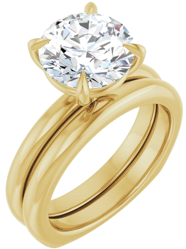 Sužadėtuvių Žiedas „Claw-Prong Euro Shank“ 14k yellow gold Round 9.4mm (6)