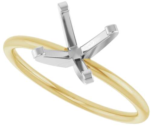Sužadėtuvių Žiedas „Solitaire“ 14k yellow/white gold Round 7.6mm (5)