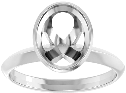 Sužadėtuvių Žiedas „Bezel-Set Solitaire“ 950 Platinos Oval 9mm x 7mm (3)