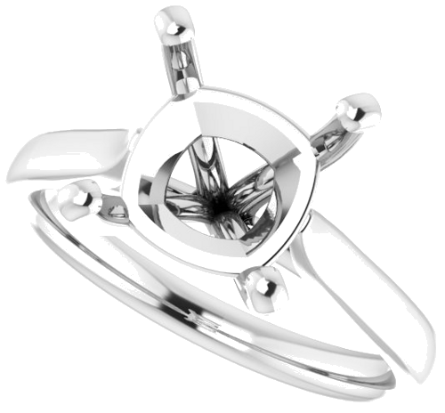 Sužadėtuvių Žiedas „Solitaire“ 585 Baltojo Aukso Cushion 9mm (5)