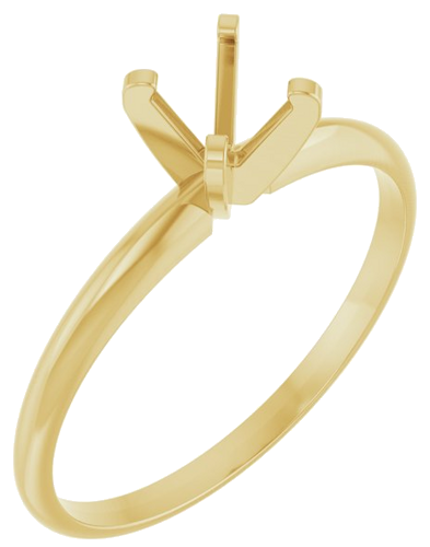 Sužadėtuvių Žiedas „Solitaire“ 585 Geltonojo Aukso Round 5.2mm (1)