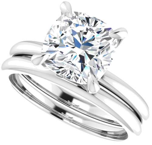 Sužadėtuvių Žiedas „Solitaire“ 950 Platinos Cushion 8mm (10)