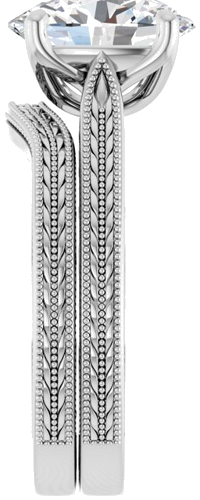 14K White  10x8 mm Oval Solitaire Engagement Ring Mounting (9)