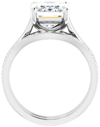 14K White 10x8 mm Emerald Solitaire Engagement Ring Mounting (7)