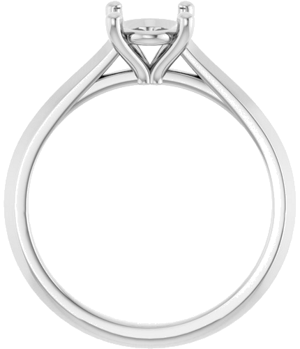 14K White 8x6 mm Oval Solitaire Engagement Ring Mounting (2)