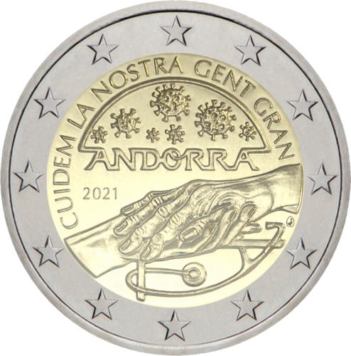 2021 Andoras Seniors € 2 BU monēta (3)