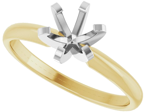 Sužadėtuvių Žiedas „Solitaire“ 14k yellow/white gold Round 5.8mm (5)