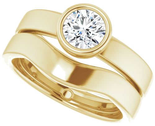 18K Yellow 5.5 mm Round Solitaire Engagement Ring Mounting (10)
