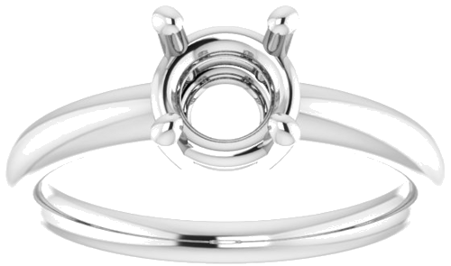14K White 6.5 mm Round Engagement Ring Mounting (3)