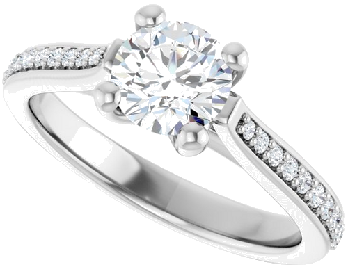 Sužadėtuvių Žiedas 14k white gold Round 6mm (5)