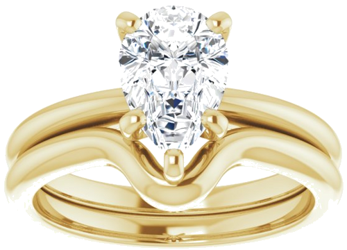 Sužadėtuvių Žiedas „Solitaire“ 585 Geltonojo Aukso Pear Shape 9mm x 6mm (8)