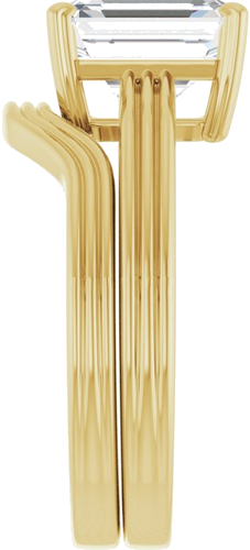 14K Yellow  9x7 mm Emerald Solitaire Engagement Ring Mounting (9)