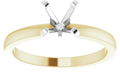 14K Yellow White 5.7-6 mm Round Solitaire Engagement Ring Mounting (3)