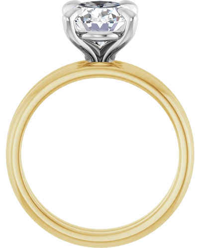 Sužadėtuvių Žiedas „Solitaire“ 585 Baltojo Ir Geltonojo Aukso Oval 10mm x 8mm (7)