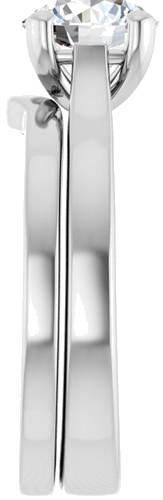 Sužadėtuvių Žiedas 18k white gold Round 7mm (9)