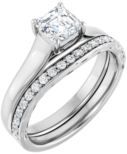 Sužadėtuvių Žiedas „Solitaire“ 950 Platinos Asscher 5mm (12)