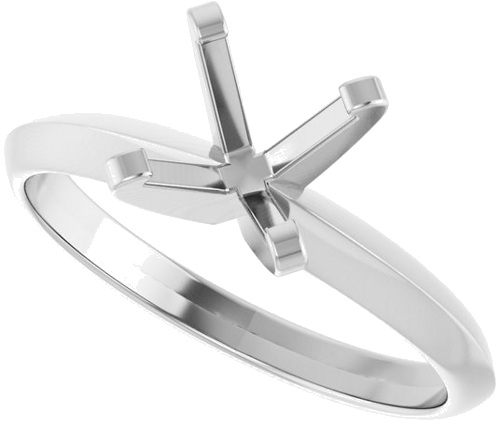 14K White 7 mm Round Solitaire Engagement Ring Mounting (5)