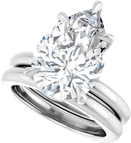 Sužadėtuvių Žiedas „Claw-Prong Euro Shank“ 14k white gold Pear 15mm x 10mm (10)