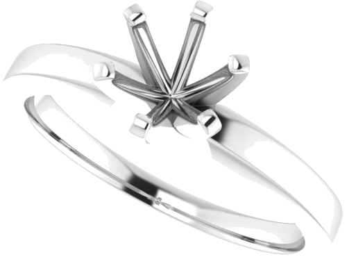Sužadėtuvių Žiedas „Solitaire“ 14k white gold Round 6mm (5)