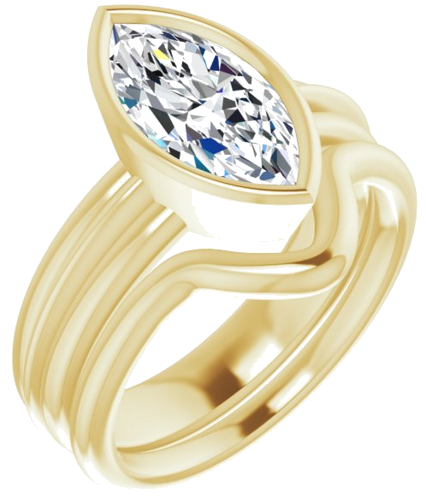 Sužadėtuvių Žiedas „Bezel-Set Solitaire“ 10k yellow gold Marquise 12mm x 6mm (6)