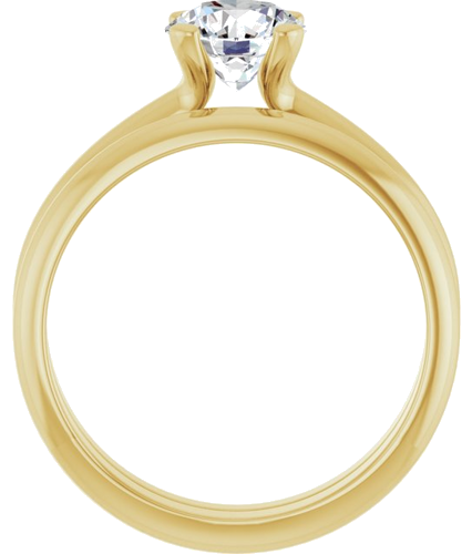 Sužadėtuvių Žiedas „Solitaire“ 585 Geltonojo Aukso Round 6.5mm (7)