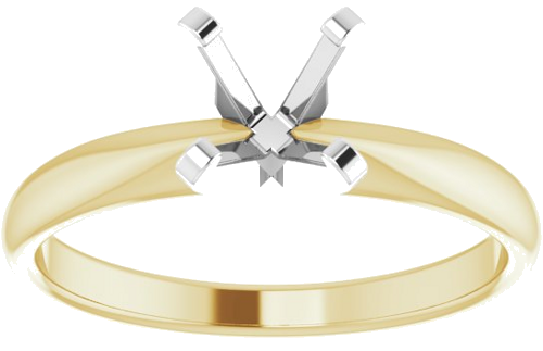 14K Yellow White 5.7-6.0 mm Round Solitaire Engagement Ring Mounting (3)
