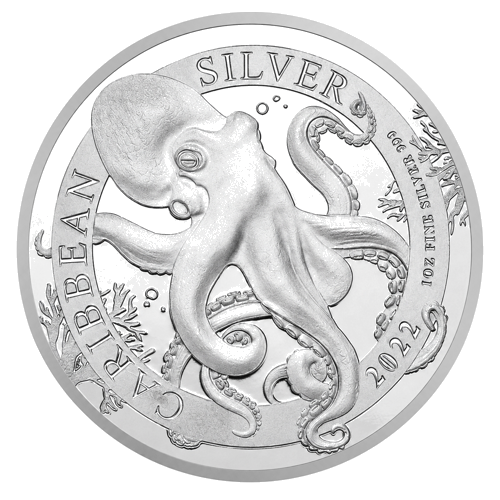 1 oz Октопод 2022 Барбадос сребърна монета (1)