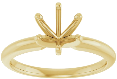 Sužadėtuvių Žiedas „Solitaire“ 585 Geltonojo Aukso Round 7.3mm x 7.7mm (5)